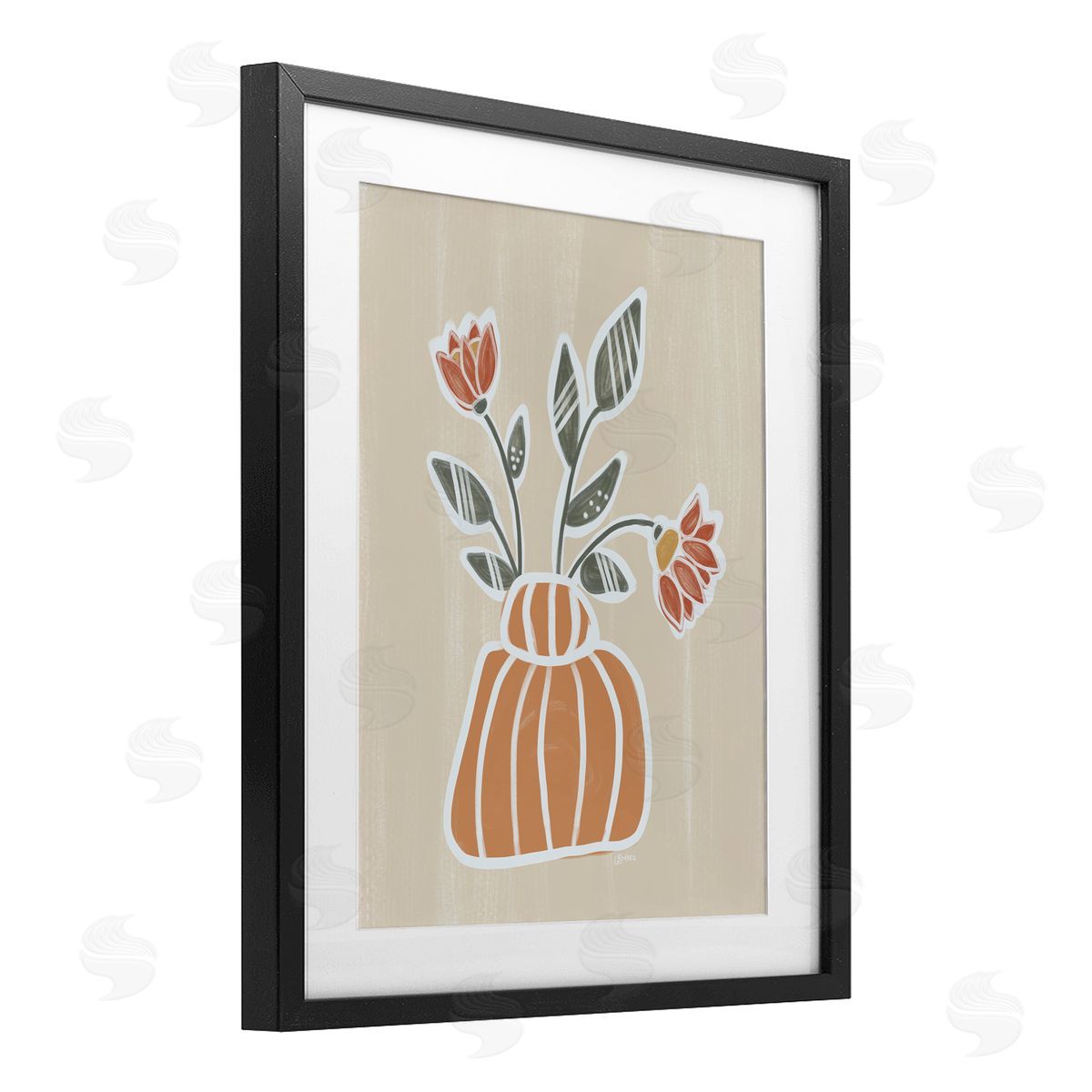 Beki Marquardt Cottage Blooms Asymmetrical Vase Canvas Wall Art Print