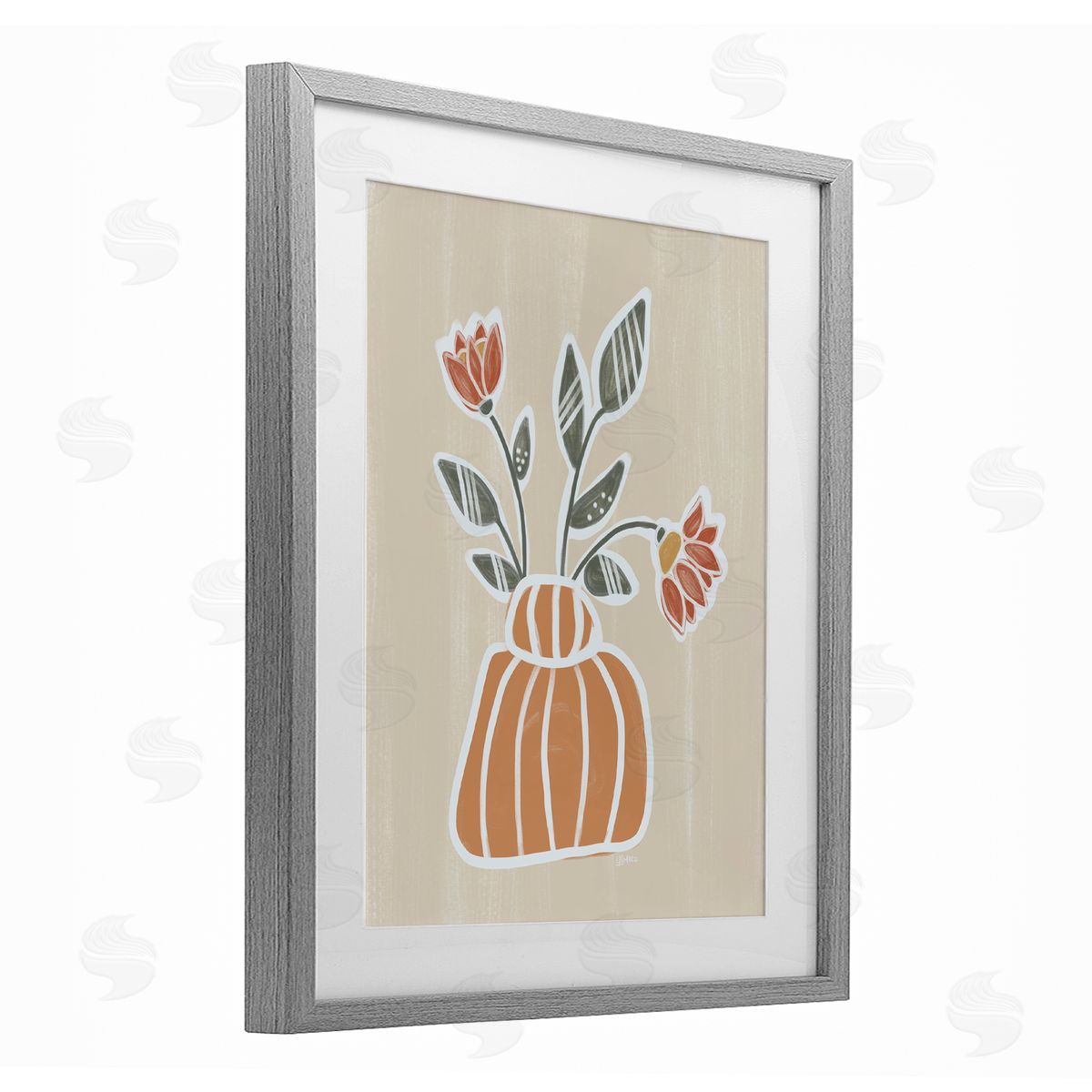 Beki Marquardt Cottage Blooms Asymmetrical Vase Canvas Wall Art Print