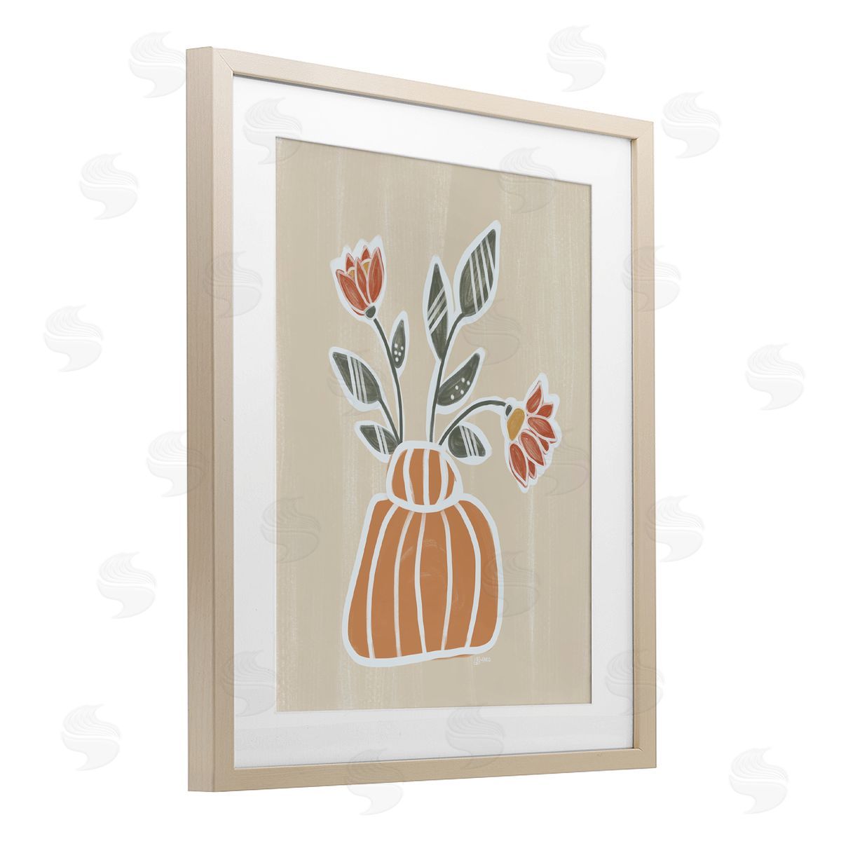 Beki Marquardt Cottage Blooms Asymmetrical Vase Canvas Wall Art Print