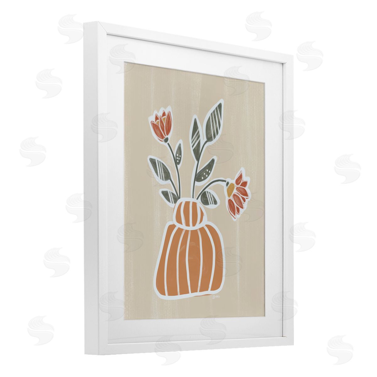 Beki Marquardt Cottage Blooms Asymmetrical Vase Canvas Wall Art Print