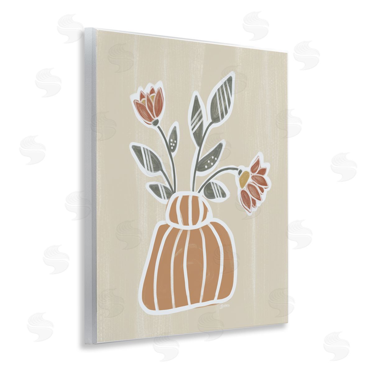 Beki Marquardt Cottage Blooms Asymmetrical Vase Canvas Wall Art Print