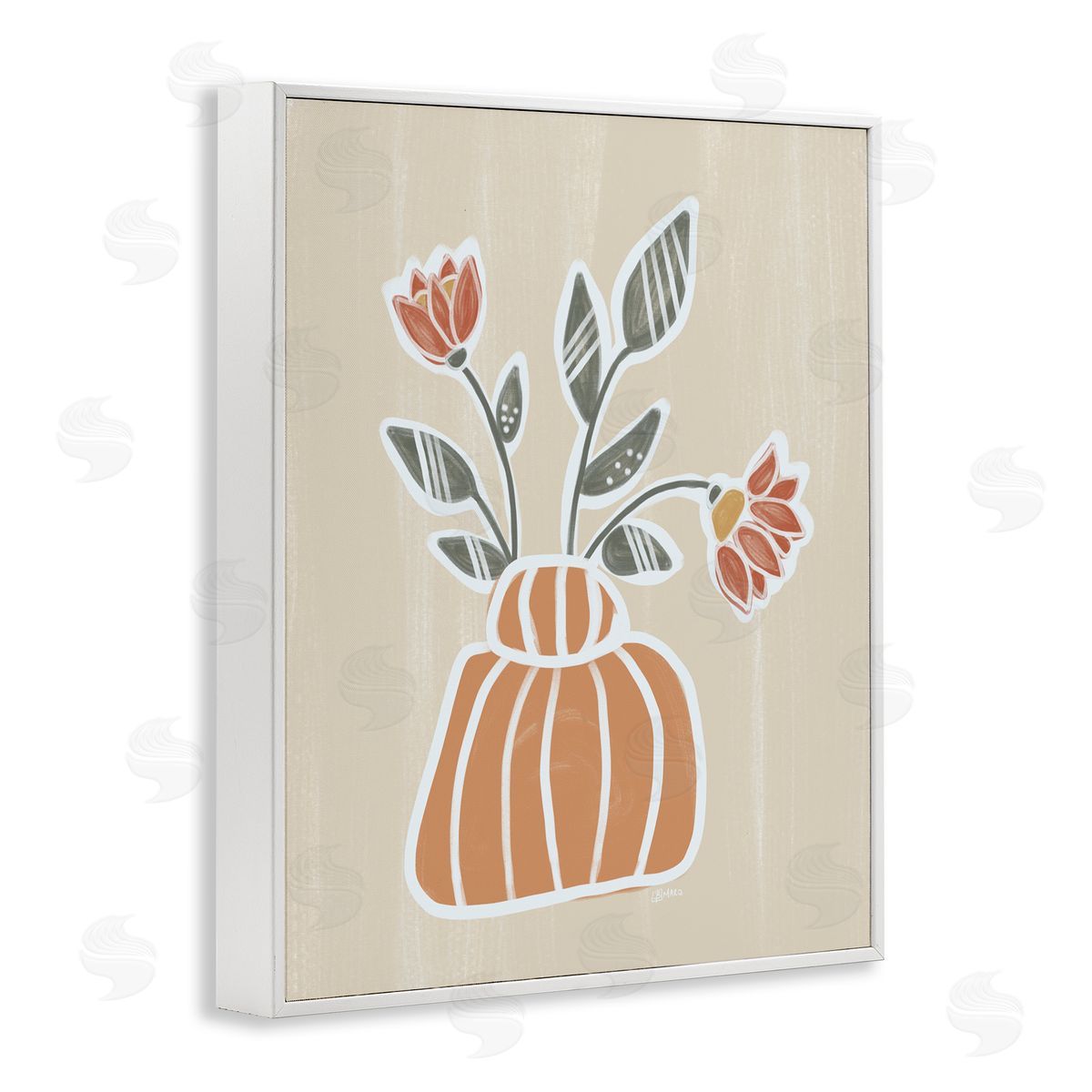 Beki Marquardt Cottage Blooms Asymmetrical Vase Canvas Wall Art Print