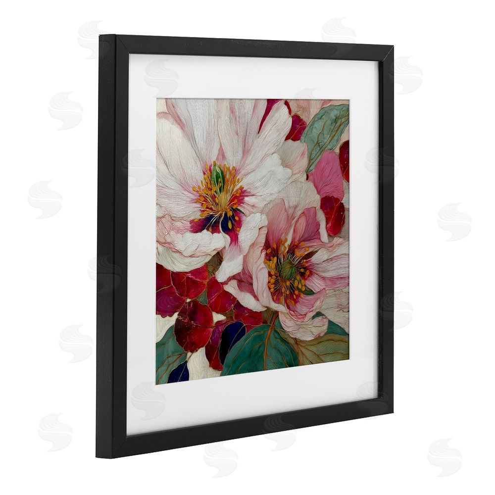 Annabelle Hall Cimarron Flowers Ornate Details Black Framed Print Under Glass Wall Art