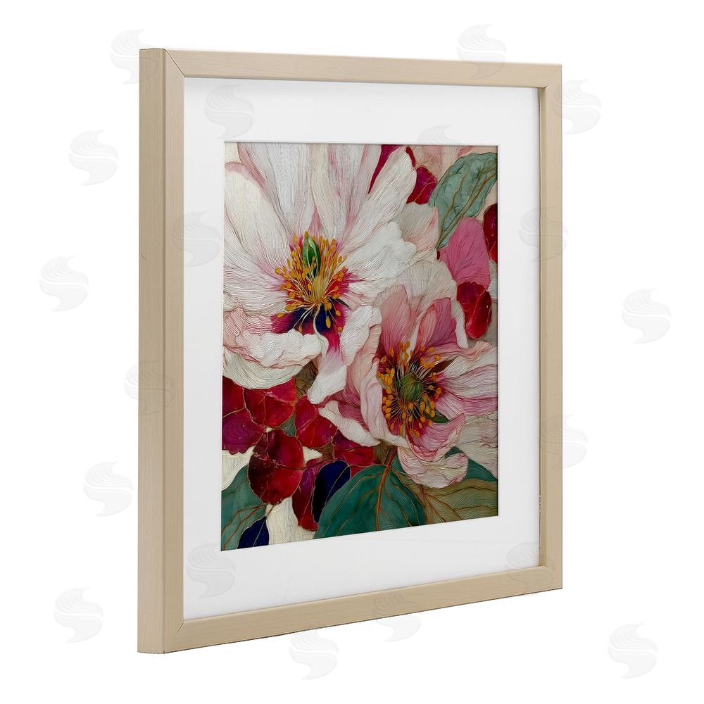 Annabelle Hall Cimarron Flowers Ornate Details Brown Framed Print Under Glass Wall Art