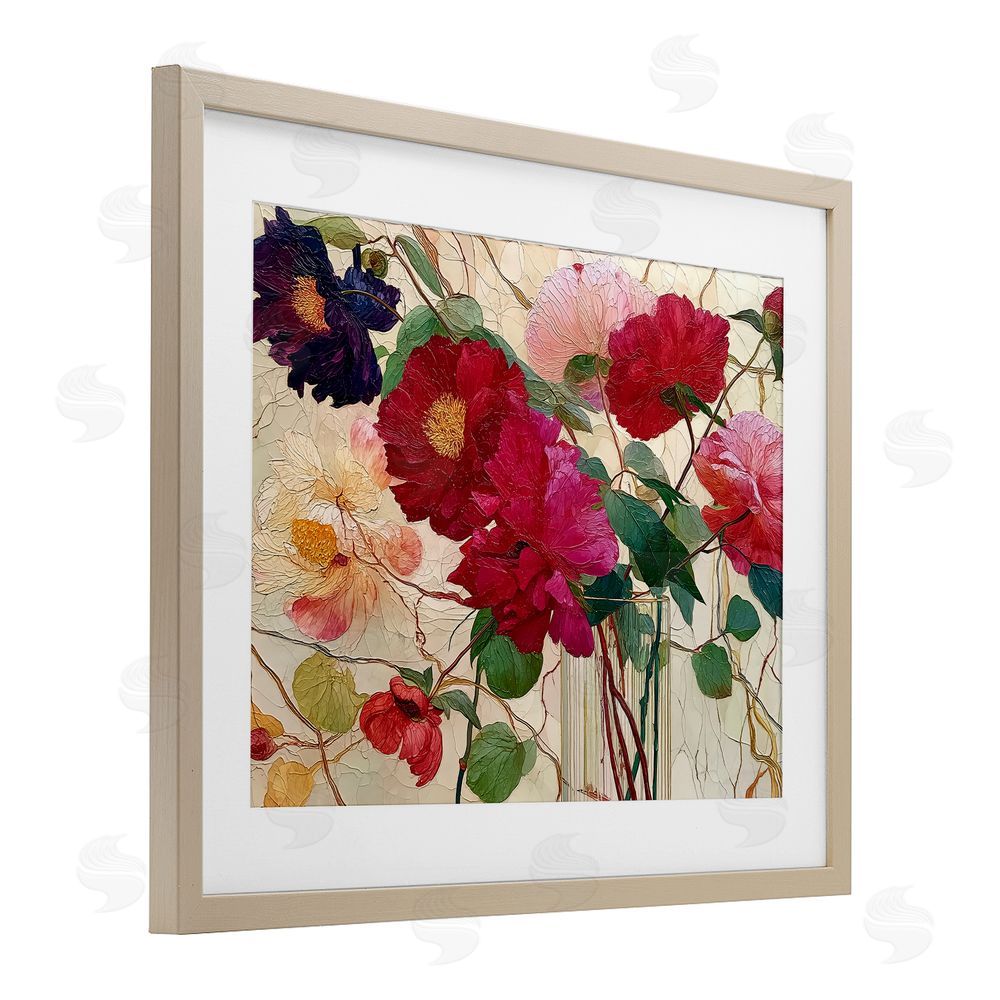 Annabelle Hall Haiku Flower Vase Brown Framed Print Under Glass Wall Art