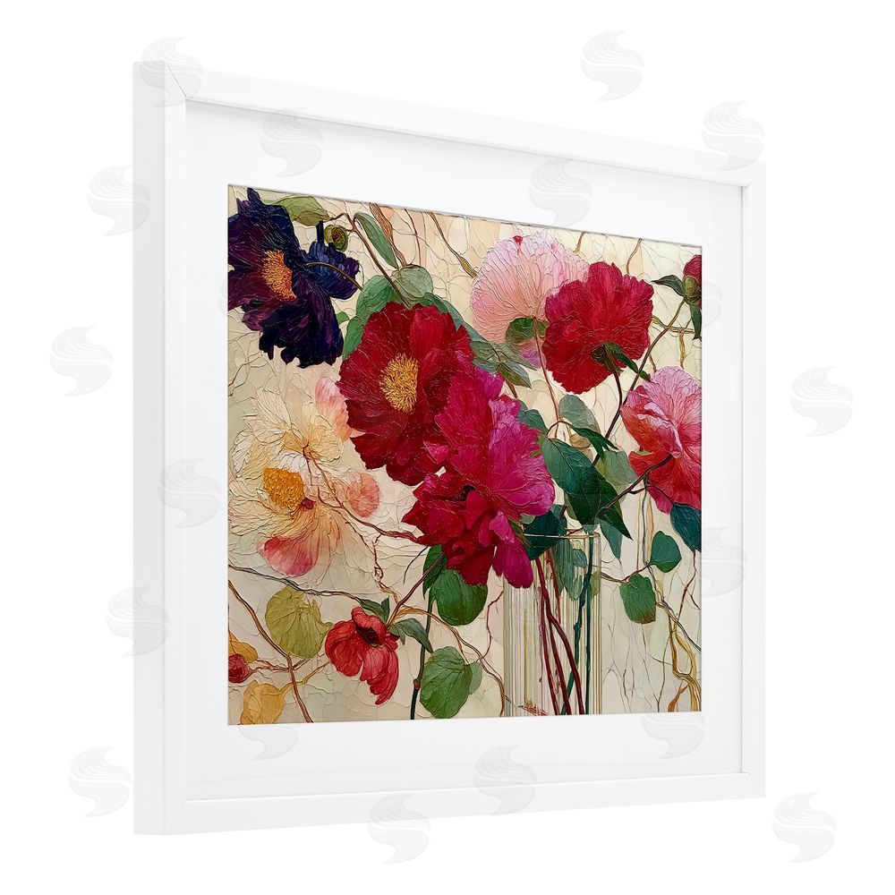 Annabelle Hall Haiku Flower Vase White Framed Print Under Glass Wall Art