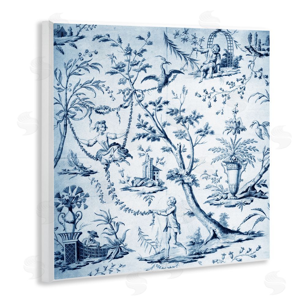 Vintage Hustle Vintage Toile Scene Wooden Wall Plaque Art Print