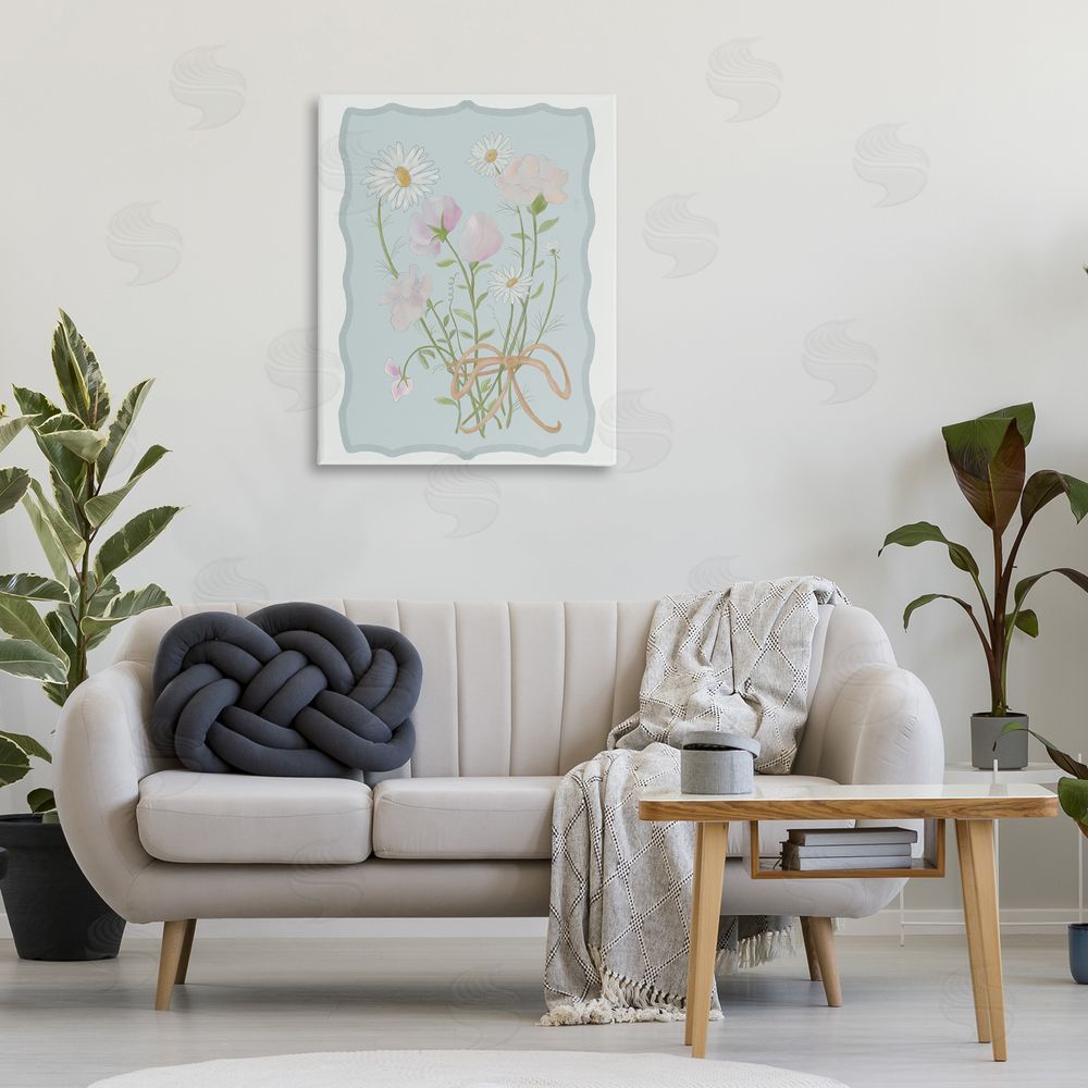 Leslie Hermosa Spring Cottage Clippings Stretched Canvas Wall Art Print in Room