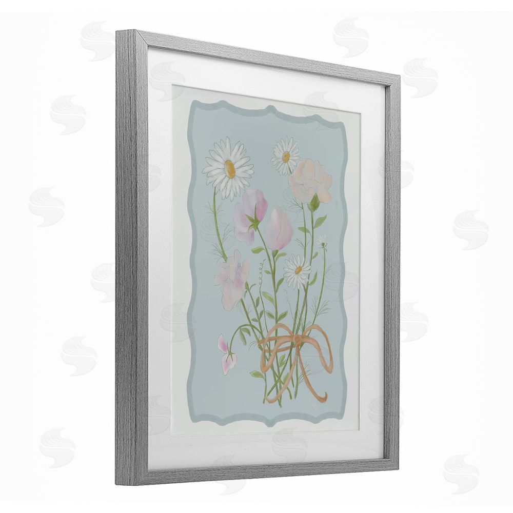 Leslie Hermosa Spring Cottage Clippings Gray Framed Print Under Glass Wall Art
