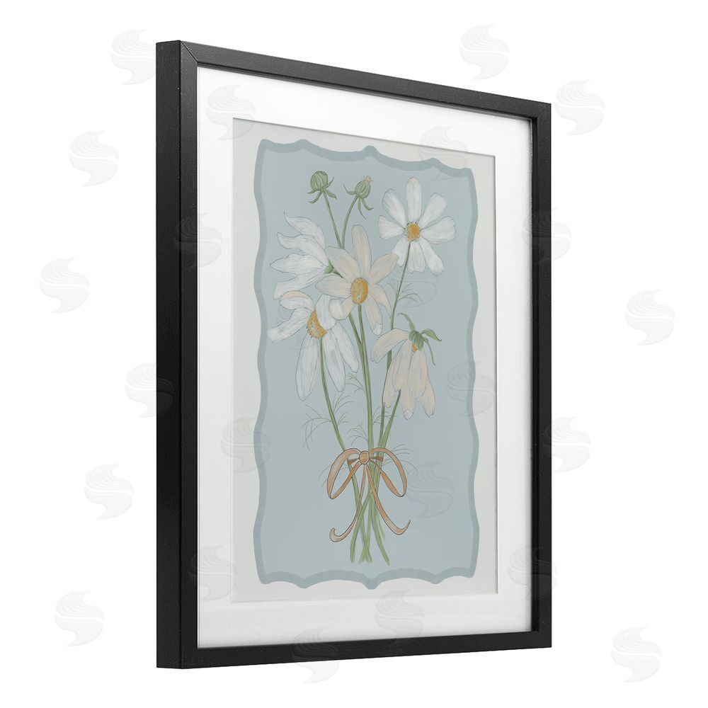 Leslie Hermosa Spring Clippings Daisies Black Framed Print Under Glass Wall Art