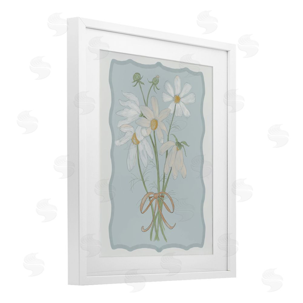 Leslie Hermosa Spring Clippings Daisies White Framed Print Under Glass Wall Art