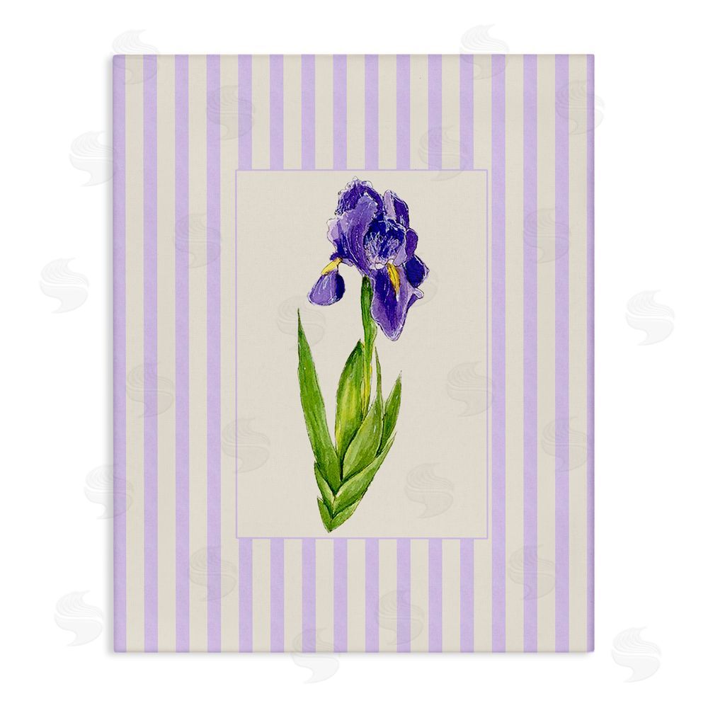 Lisa Wehmeyer Purple Stripe Iris Stretched Canvas Wall Art Print