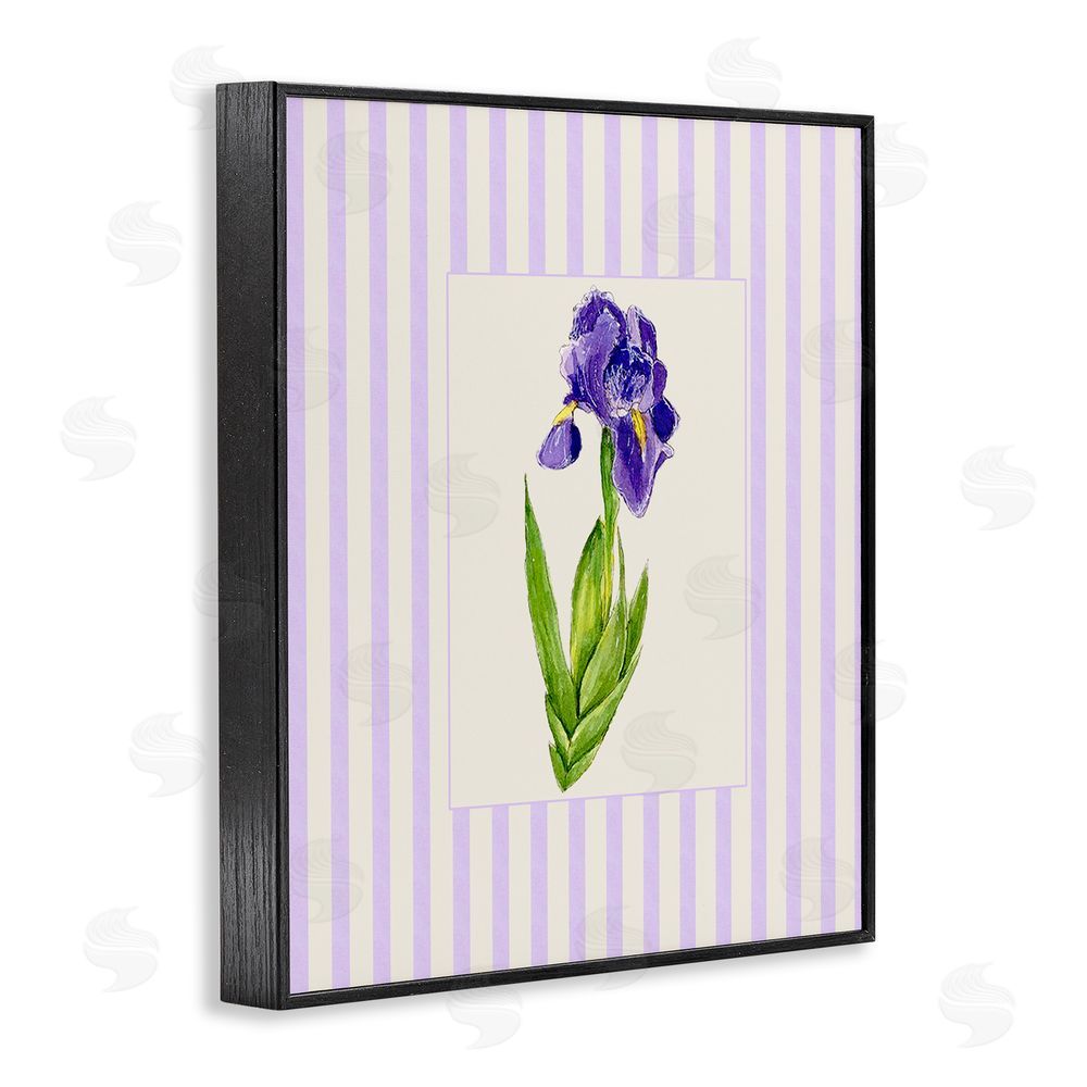 Lisa Wehmeyer Purple Stripe Iris Black Framed Giclee Print Wall Art