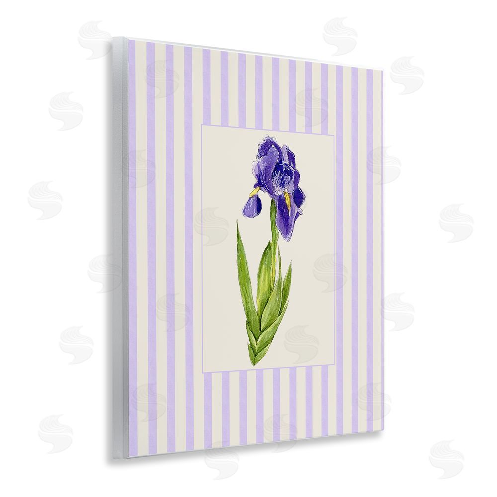 Lisa Wehmeyer Purple Stripe Iris Wooden Wall Plaque Art Print