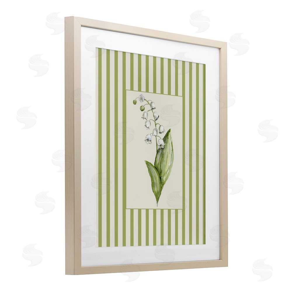Lisa Wehmeyer Striped Lily Of The Valley Brown Framed Print Under Glass Wall Art