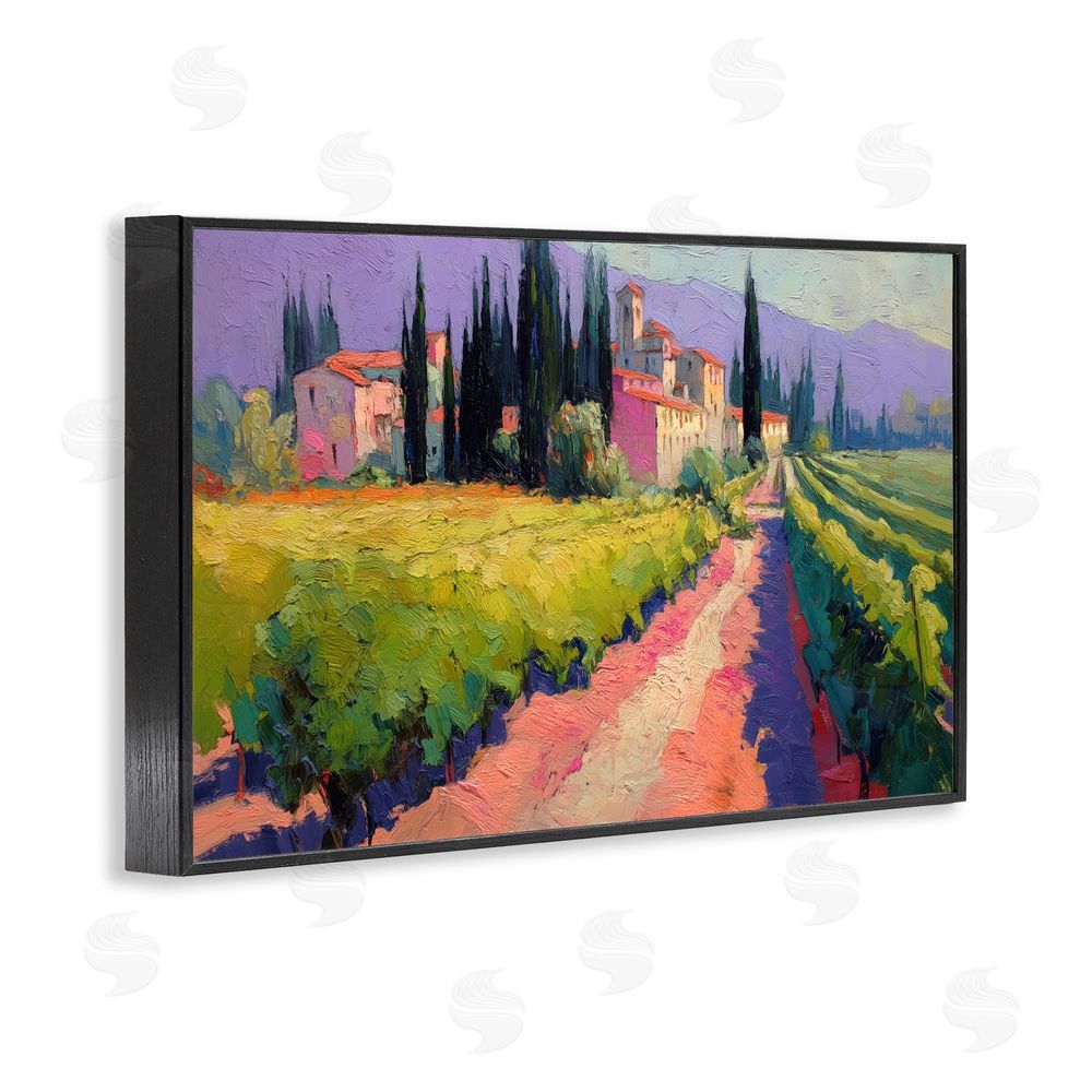 Annabelle Hall Purple Mountains Village Black Framed Giclee Print Wall Art