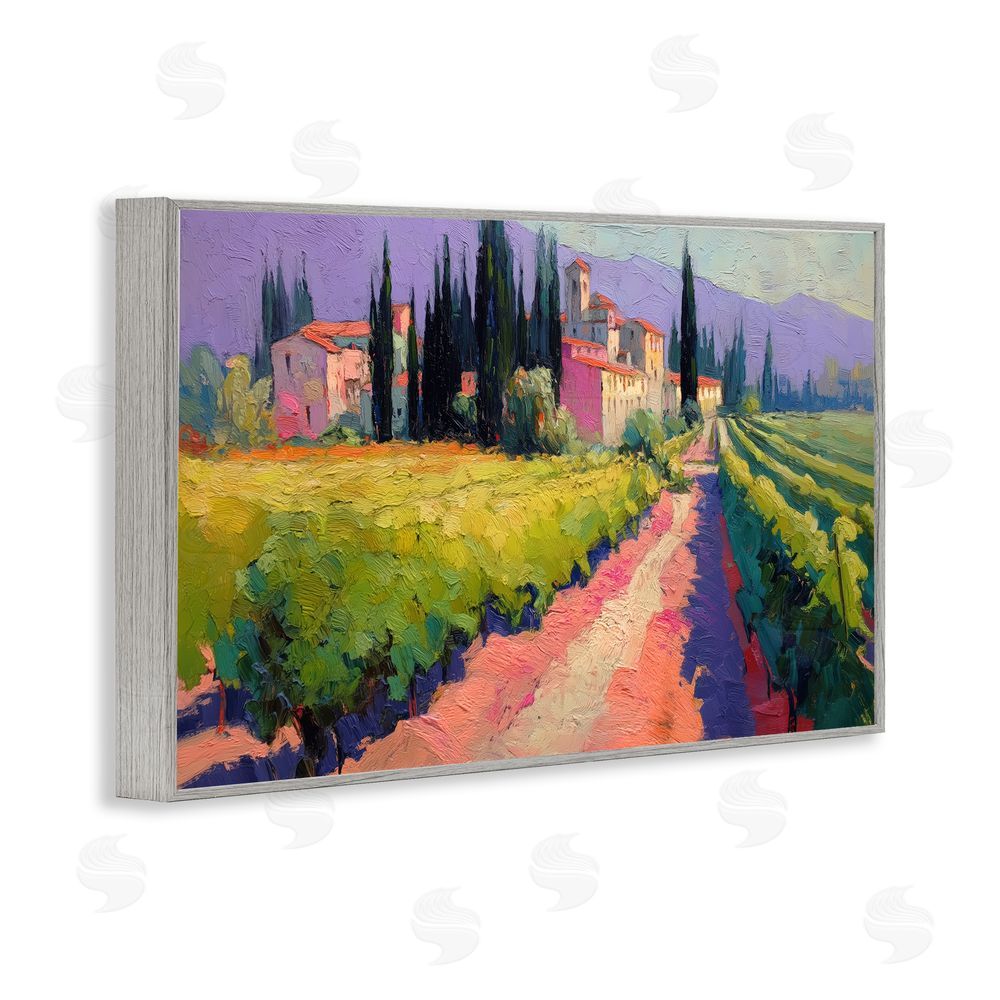 Annabelle Hall Purple Mountains Village Gray Framed Giclee Print Wall Art