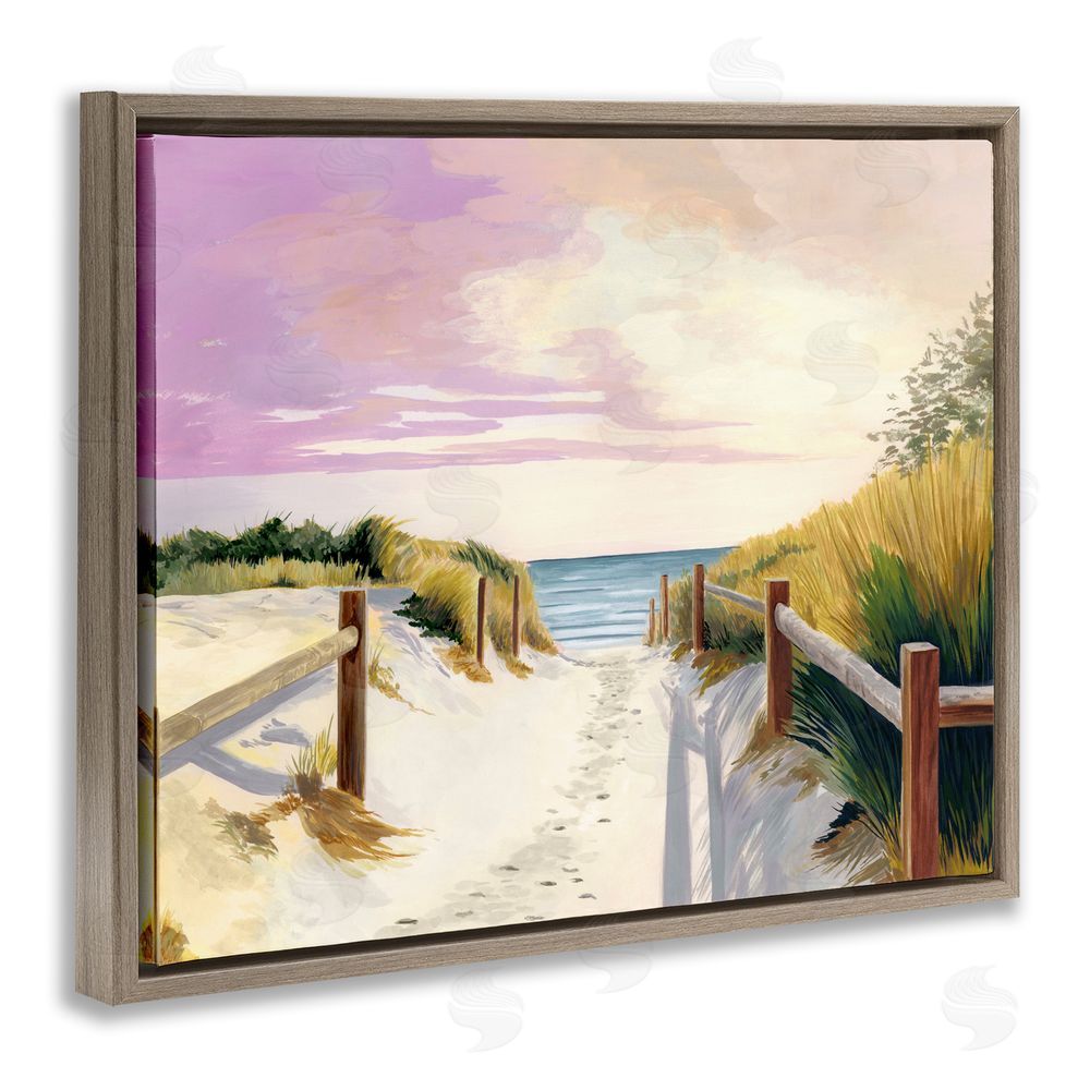 Courtney Haley Cottesloe Beach Pathway Brown Floating Frame Canvas Wall Art Print