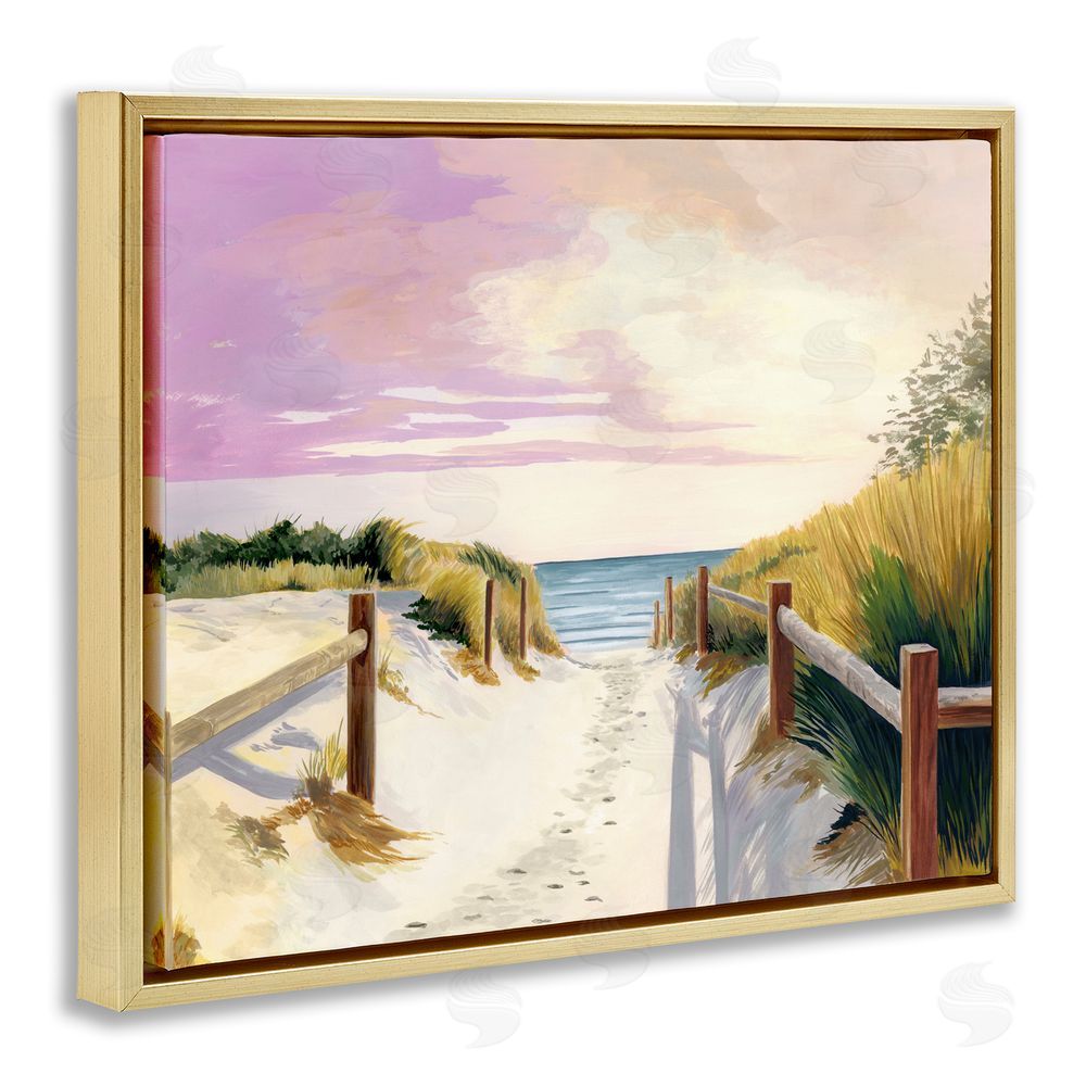 Courtney Haley Cottesloe Beach Pathway Gold Floating Frame Canvas Wall Art Print