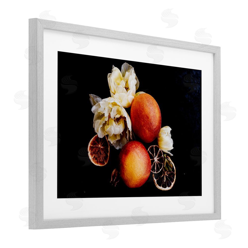 Amy Carroll The Still Spring Fruit Gray Framed Print Under Glass Wall Art