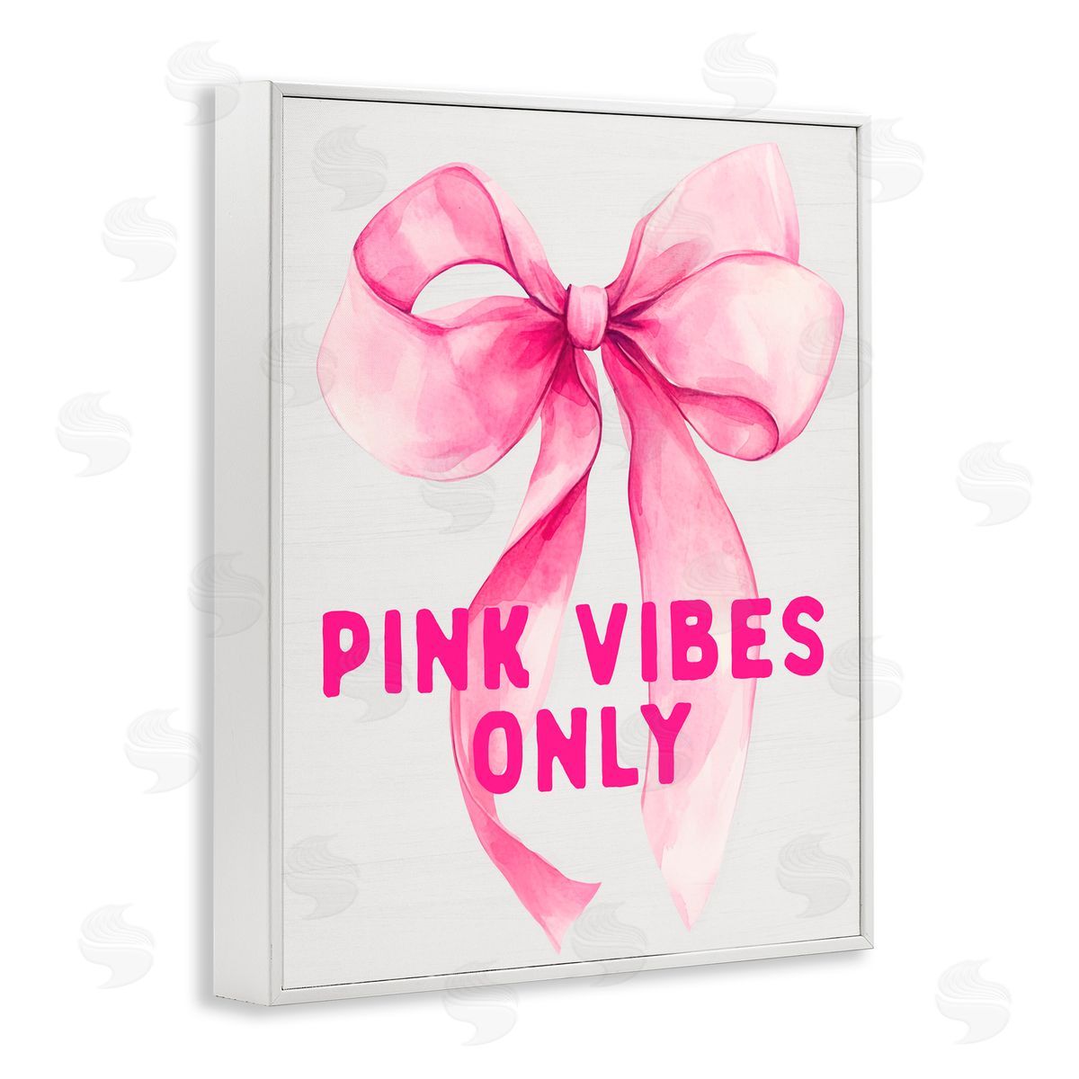 Lettered and Lined Girly Pink Vibes Only White Framed Giclee Print Wall Art