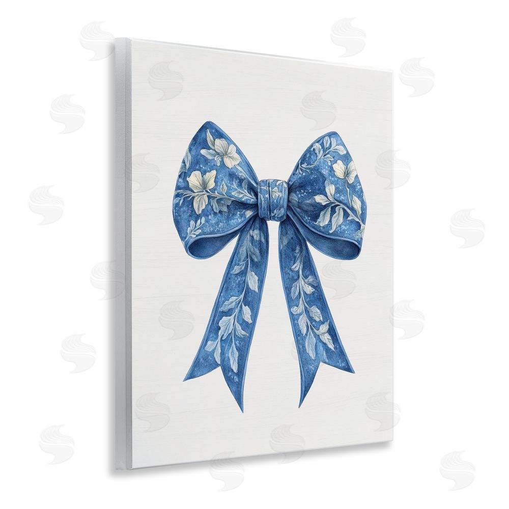 Lettered and Lined Intricate Florals Ribbon Wooden Wall Plaque Art Print