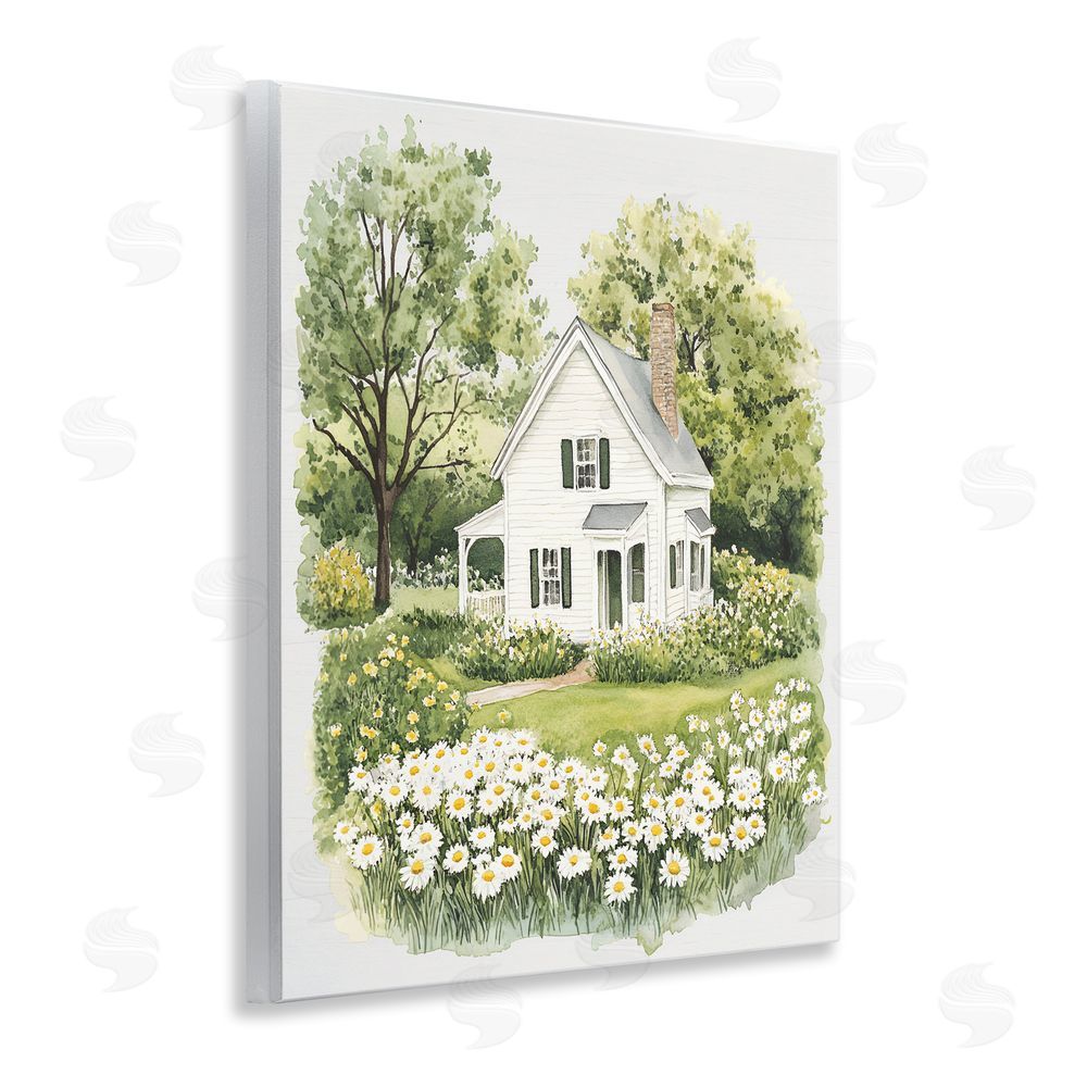 Lettered and Lined Quaint Countryside Cottage Garden Wooden Wall Plaque Art Print