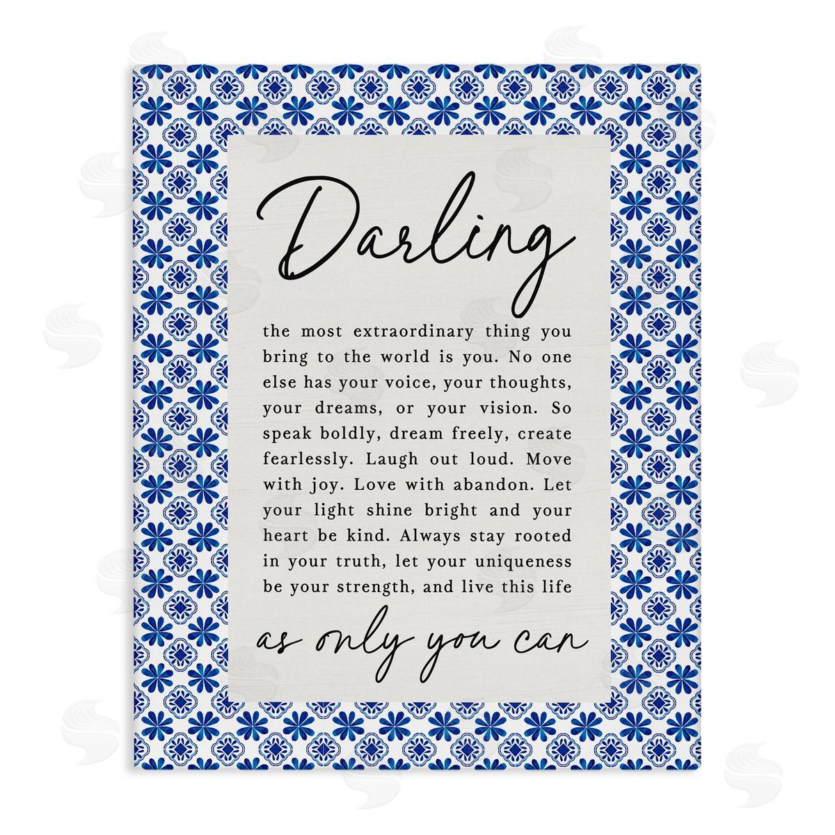Lettered and Lined Darling Only You Can Inspiring Stretched Canvas Wall Art Print