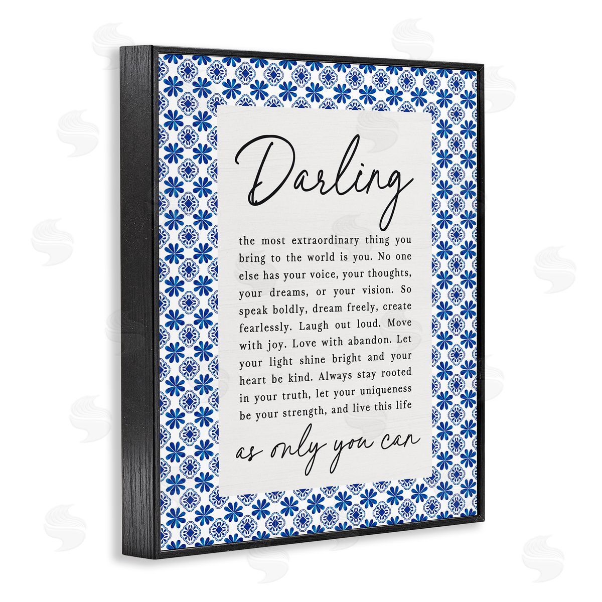 Lettered and Lined Darling Only You Can Inspiring Black Framed Giclee Print Wall Art