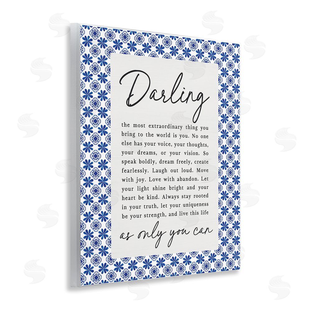 Lettered and Lined Darling Only You Can Inspiring Wooden Wall Plaque Art Print