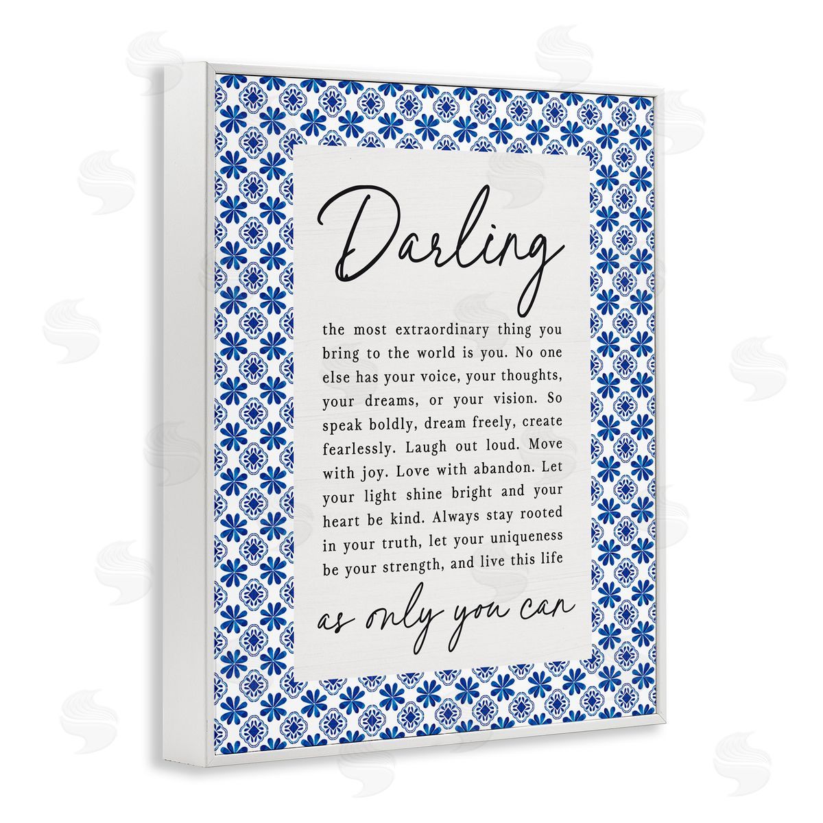 Lettered and Lined Darling Only You Can Inspiring White Framed Giclee Print Wall Art