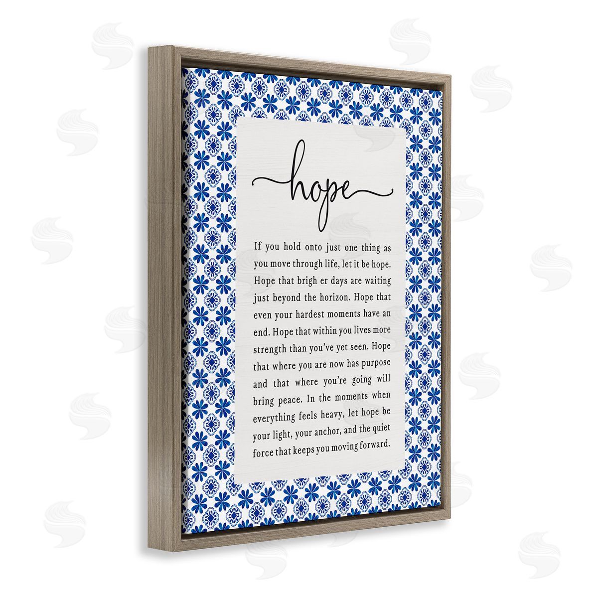 Lettered and Lined Hope For Brighter Days Brown Floating Frame Canvas Wall Art Print