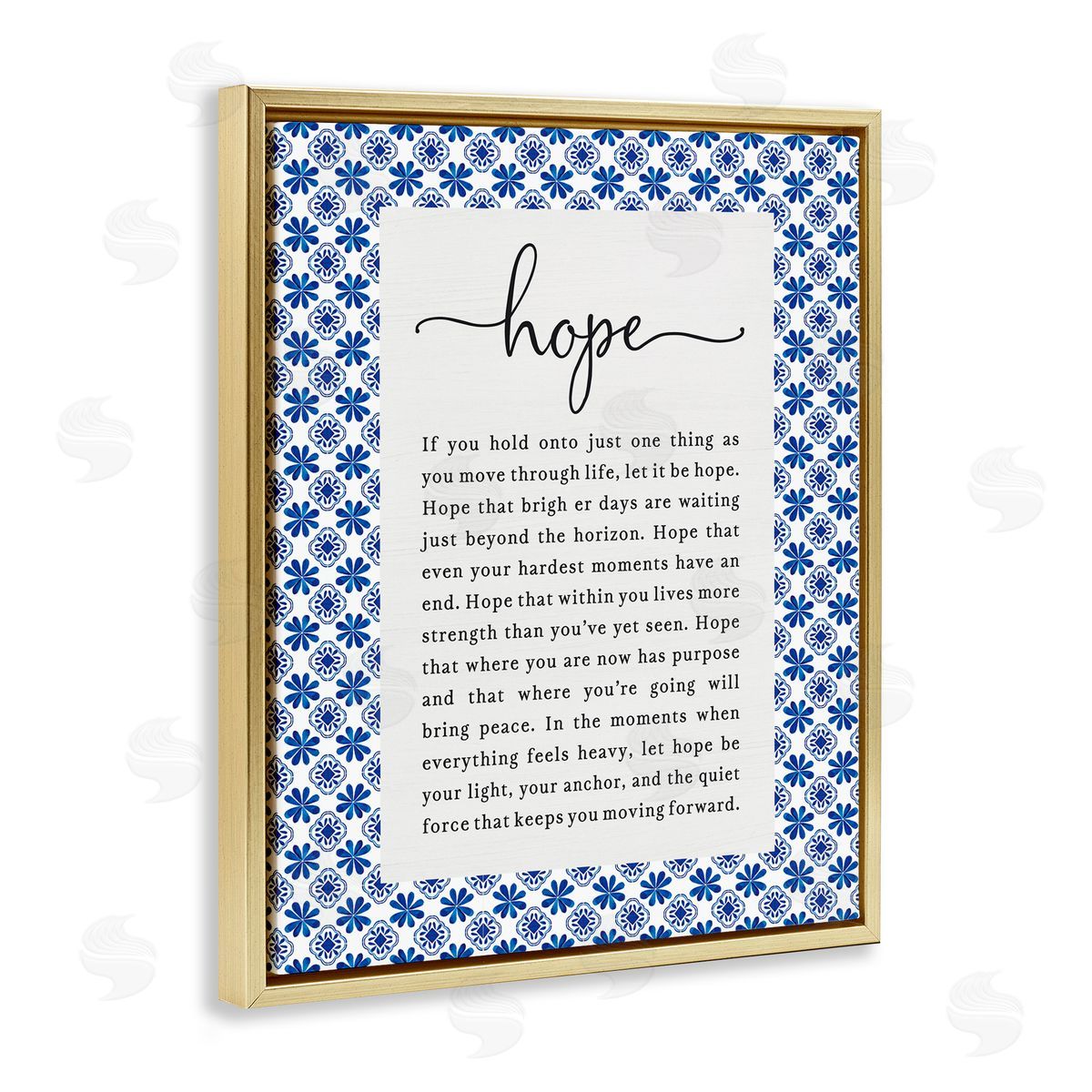 Lettered and Lined Hope For Brighter Days Gold Floating Frame Canvas Wall Art Print