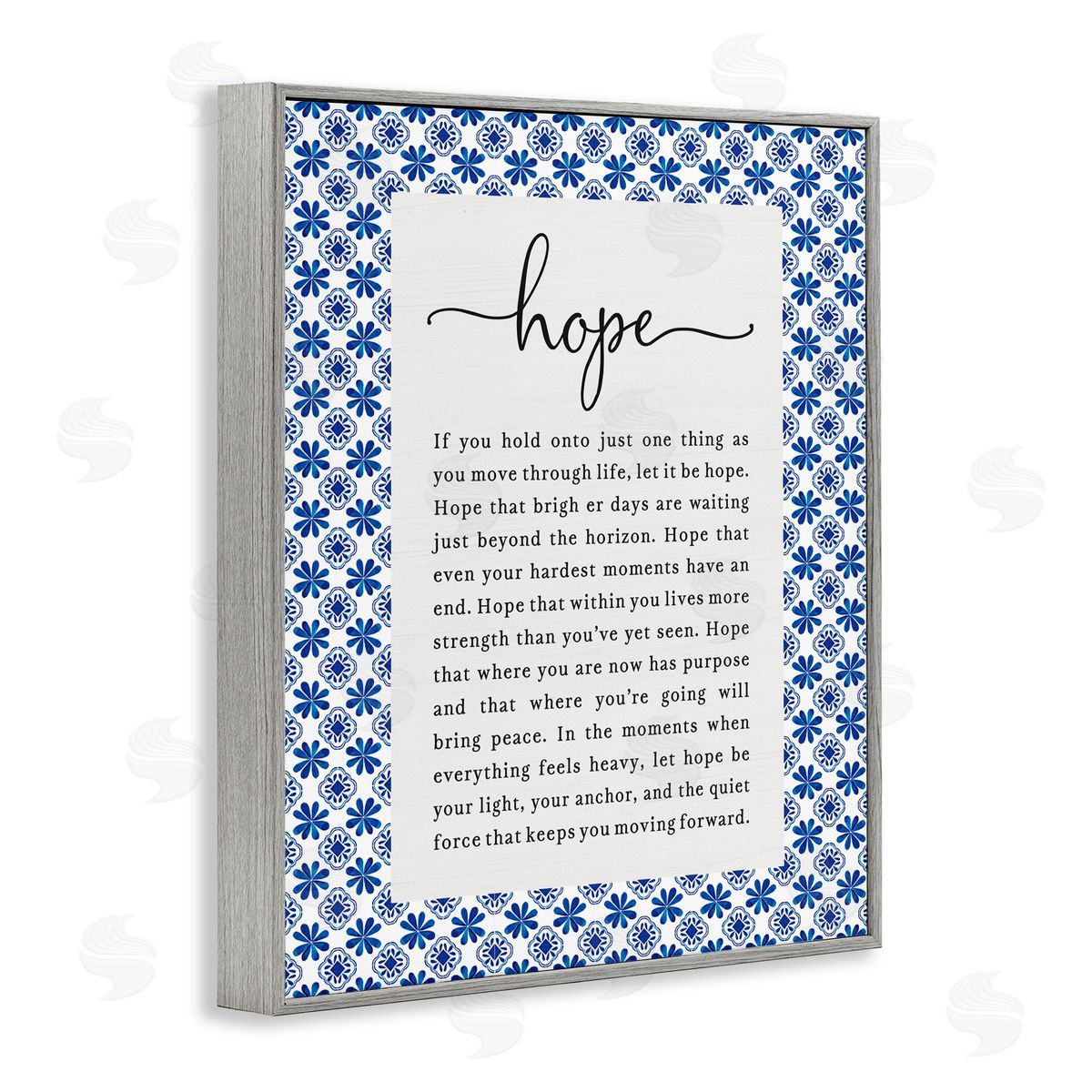 Lettered and Lined Hope For Brighter Days Gray Framed Giclee Print Wall Art