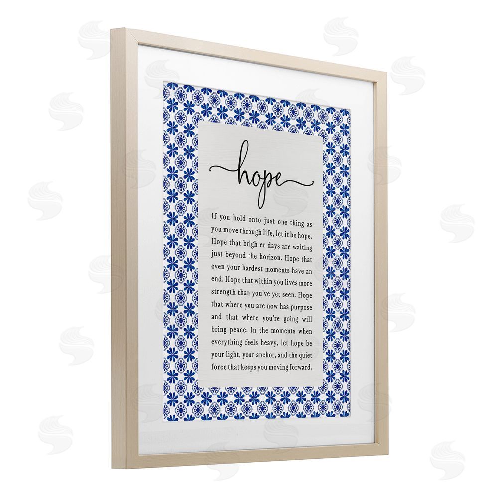 Lettered and Lined Hope For Brighter Days Brown Framed Print Under Glass Wall Art