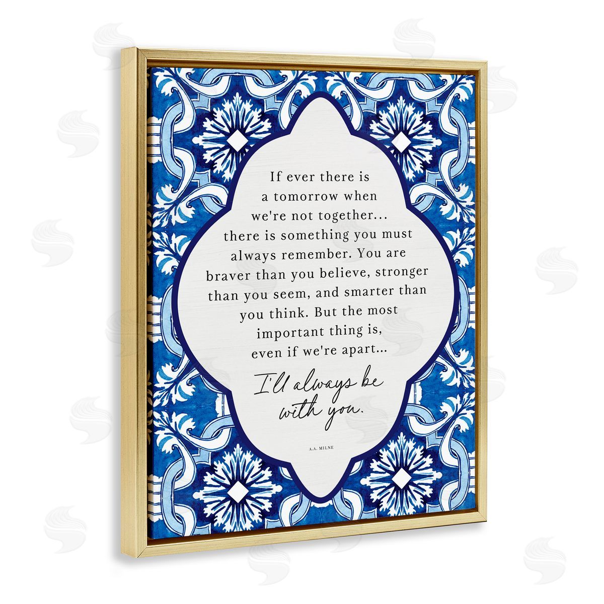 Lettered and Lined Always Be With You Inspiration Gold Floating Frame Canvas Wall Art Print