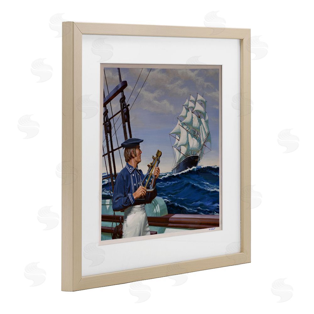Wind River Studios Flying Cloud Sailing Ship Brown Framed Print Under Glass Wall Art