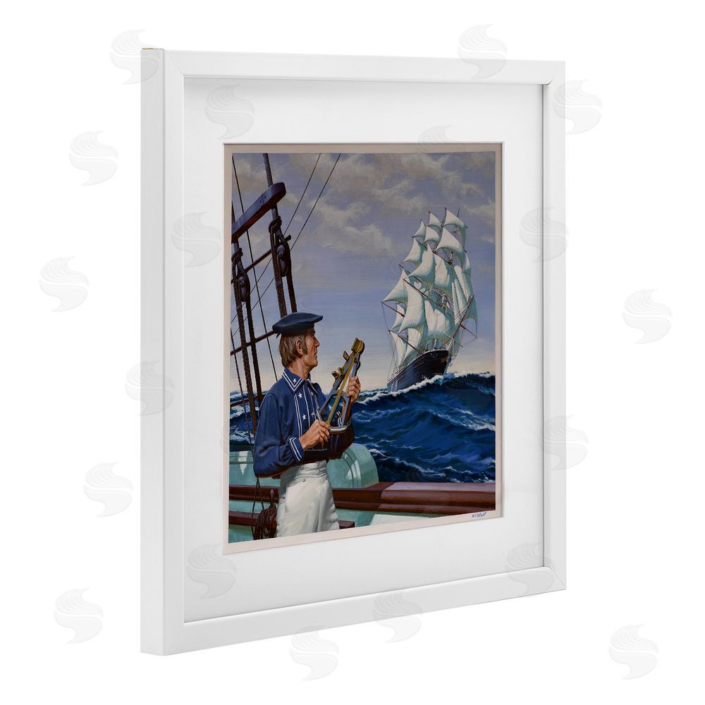Wind River Studios Flying Cloud Sailing Ship White Framed Print Under Glass Wall Art