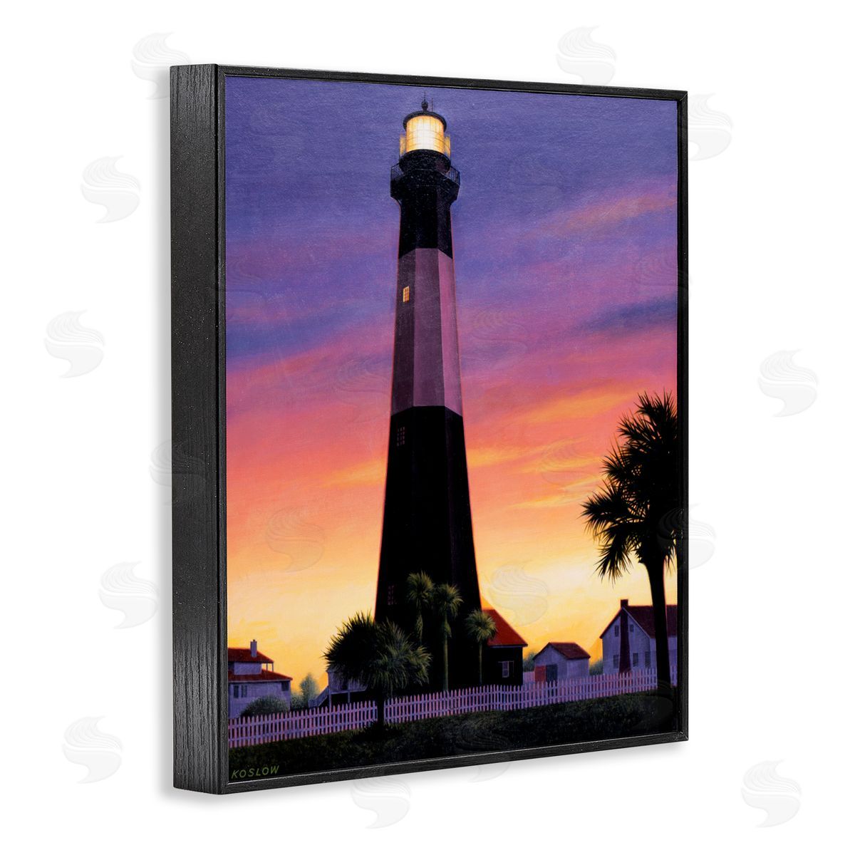 Wind River Studios Georgia Tybee Island Lighthouse Black Framed Giclee Print Wall Art