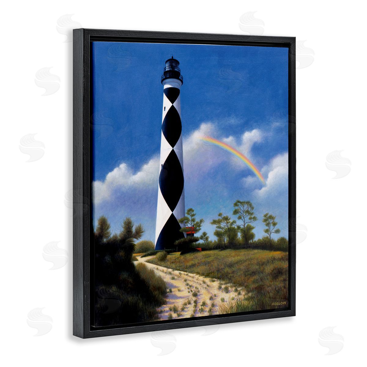 Wind River Studios North Carolina Cape Lookout Black Floating Frame Canvas Wall Art Print