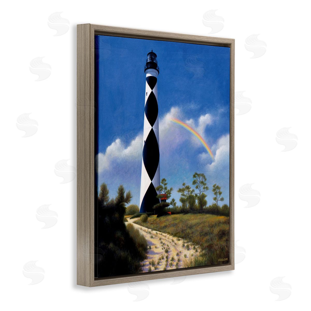 Wind River Studios North Carolina Cape Lookout Brown Floating Frame Canvas Wall Art Print
