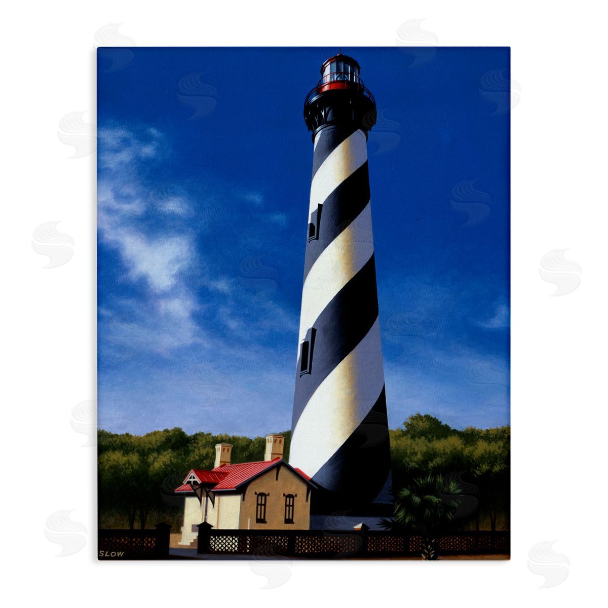 Wind River Studios St. Augustine Lighthouse Stretched Canvas Wall Art Print