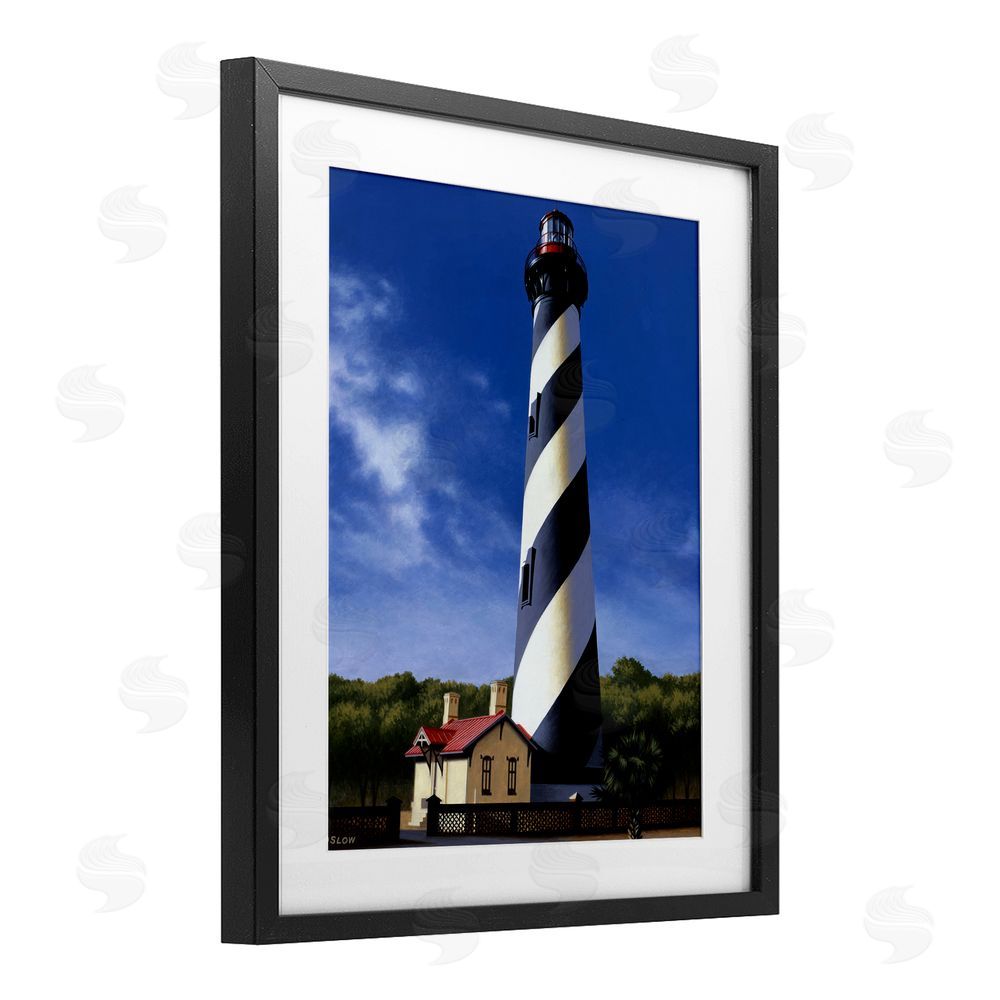 Wind River Studios St. Augustine Lighthouse Black Framed Print Under Glass Wall Art