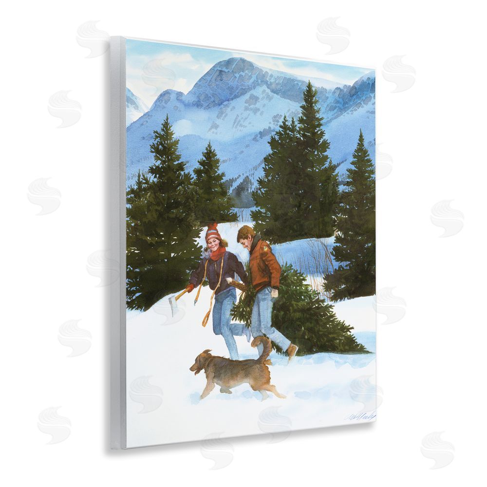 Wind River Studios Couple Bringing Home Tree Wooden Wall Plaque Art Print