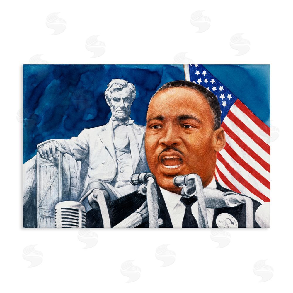 Wind River Studios 1960s American Speech Portrait Stretched Canvas Wall Art Print