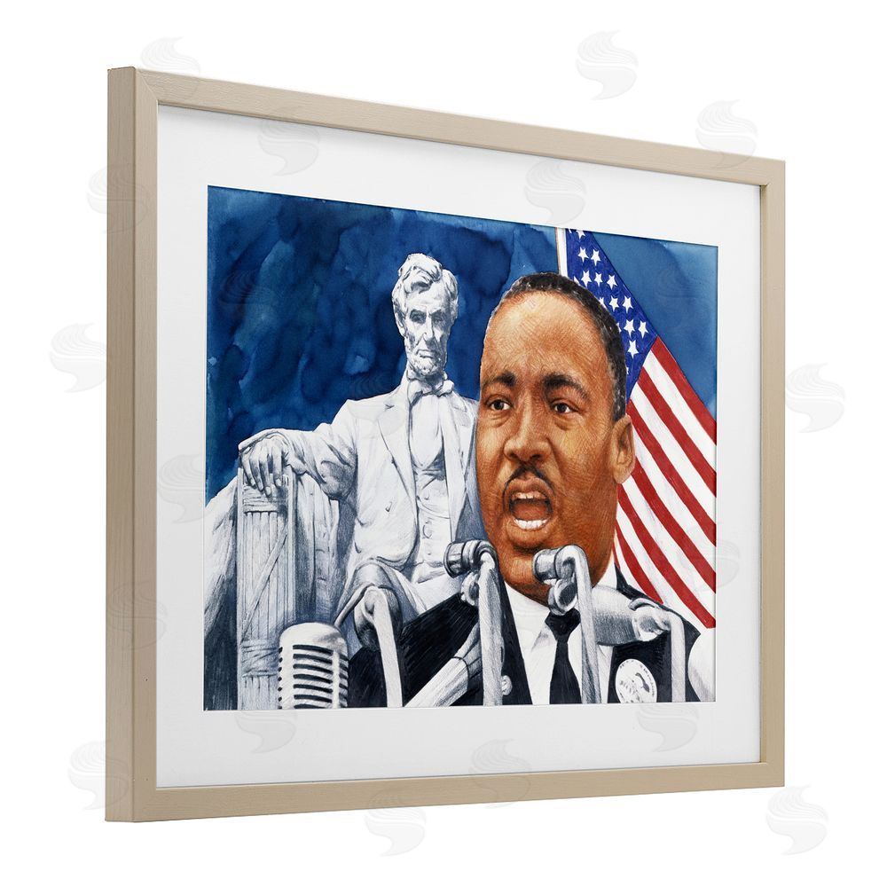 Wind River Studios 1960s American Speech Portrait Brown Framed Print Under Glass Wall Art