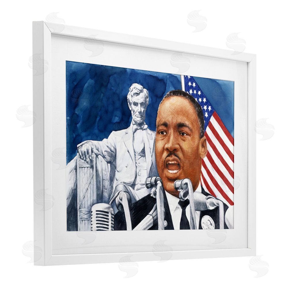 Wind River Studios 1960s American Speech Portrait White Framed Print Under Glass Wall Art