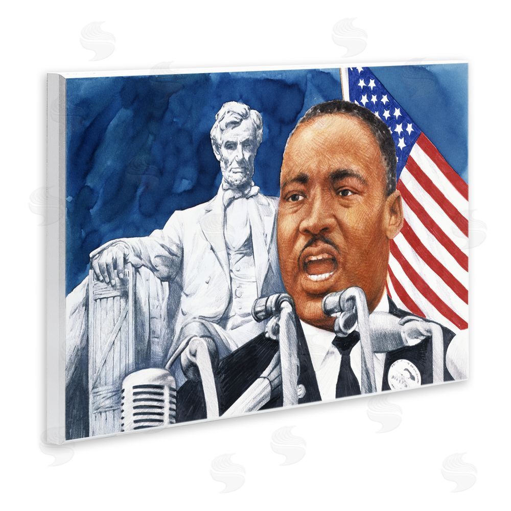 Wind River Studios 1960s American Speech Portrait Wooden Wall Plaque Art Print