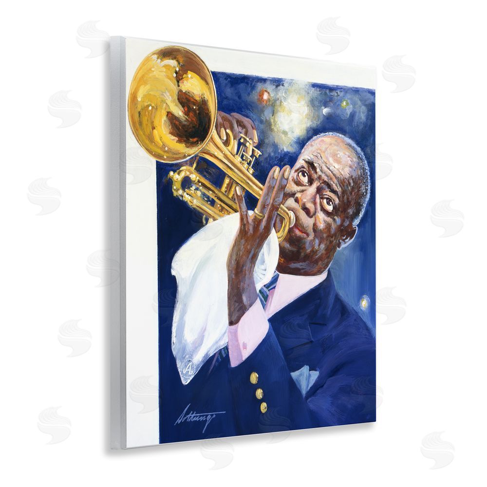 Wind River Studios Louis Armstrong Portrait Wooden Wall Plaque Art Print