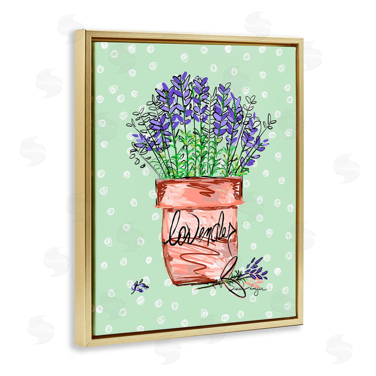 Susan Lugar Lavender Herb in Pot Canvas Wall Art Print